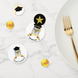 Graduation in Black & Gold Confetti