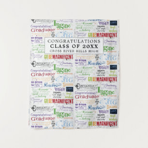 Graduation Inspirational Sayings Photo Op Backdrop Tapestry