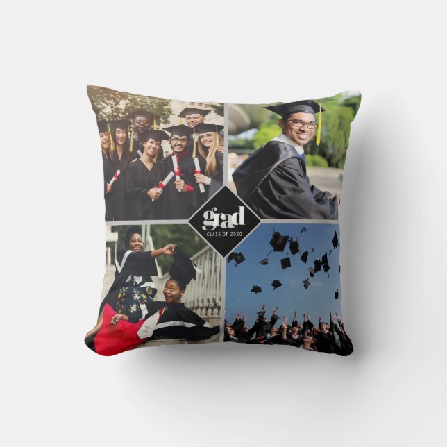 Graduation Instagram Photo Collage Keepsake Cushion (Front)