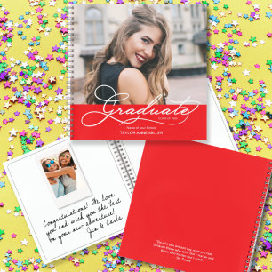 Graduation Instant Photo Message Red Guest Book