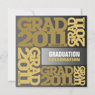 Graduation Invitation Celebrate 2011 Gold Black