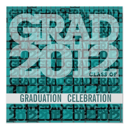 Graduation Invitation Celebrate 2012 Mosaic Teal