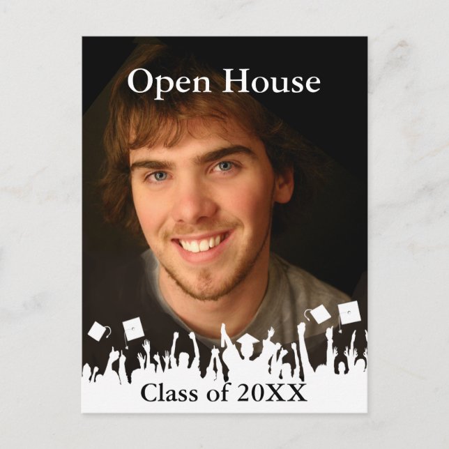 Graduation Invitation-Change Background/Font Colou Announcement Postcard (Front)