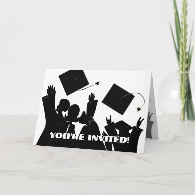 Graduation Invitation-Change Background/Font Colou Thank You Card (Front)