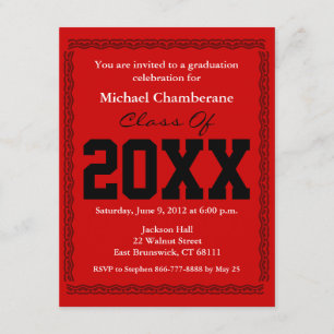 Graduation Invitation Classic Red