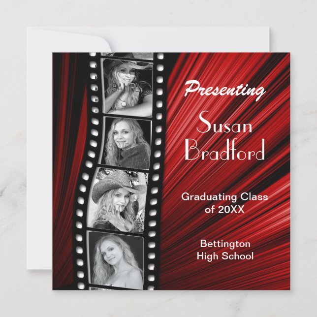 GRADUATION INVITATION, Film Strip, Photos/Year Invitation (Front)