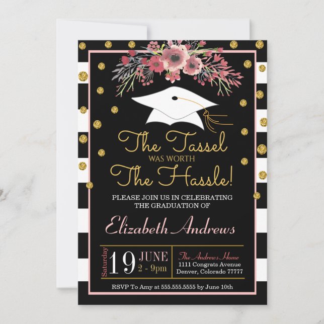 Graduation Invitation - Floral (Front)