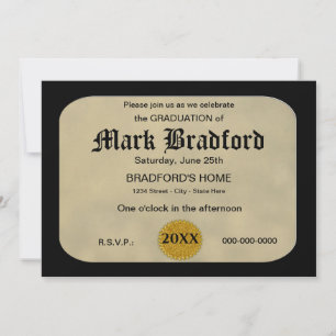 GRADUATION INVITATION -  FRAMED CERTIFICATE