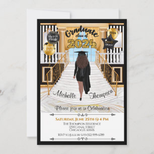 Graduation Invitation Hispanic African Female