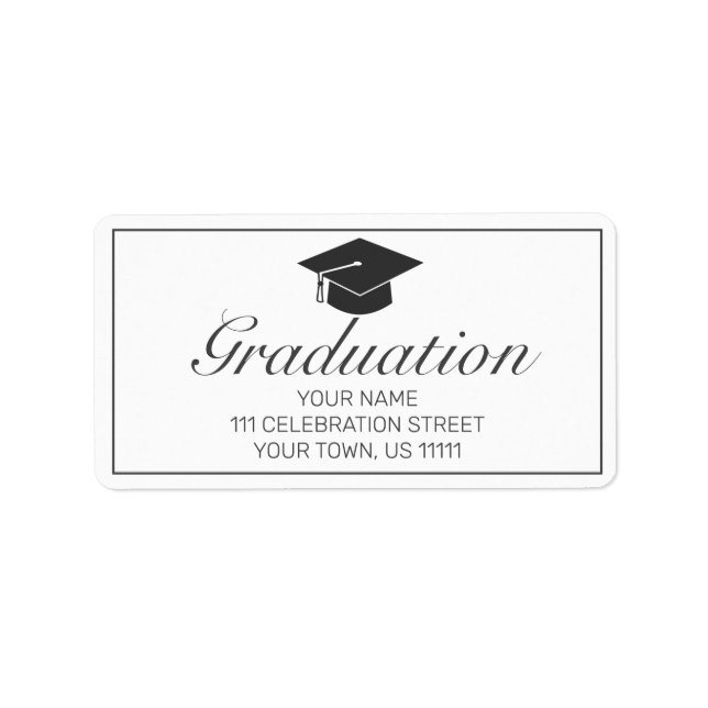 Graduation Invitation Modern Minimalist White Label (Front)