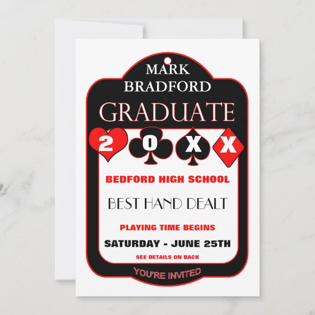 Graduation-Invitation -POKER/CARDS-DESIGN - 20XX Invitation (Front)