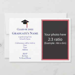 Graduation Invitation w/ Mortarboard (Any Colour)