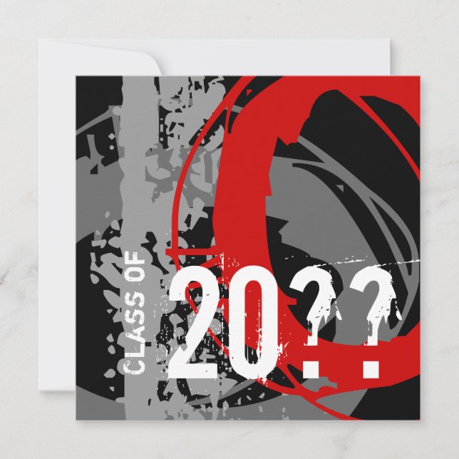 Graduation Invitation WDX Red (Front)