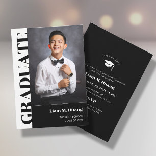 Graduation invitation with photo portrait