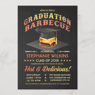 Graduation Invitations   BBQ Party Chalkboard