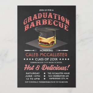 Graduation Invitations   BBQ Party Chalkboard