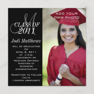 Graduation Invitations Monogram Photo