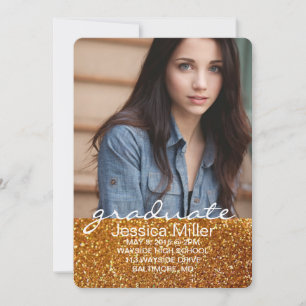 Graduation Invite   Glittered Grad