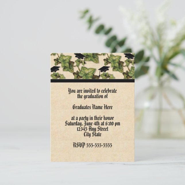 Graduation Ivy Party Invitation (Standing Front)