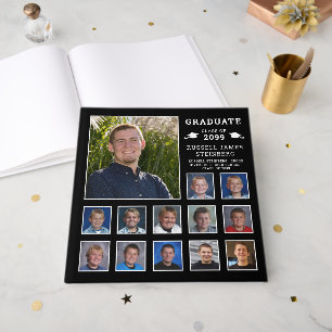 Graduation K-12 Photo Collage Custom Colors Guest Book