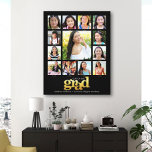 Graduation K–12 Photo Collage Modern Black Gold Canvas Print<br><div class="desc">Be proud, rejoice and showcase this milestone of your favourite grad. Create this elegant, simple, modern, personalised high school graduation K – 12 photo collage canvas wall art for a keepsake you’ll always treasure. A fun, playful visual of bold, graphic, faux gold foil typography, along with their name, class year,...</div>