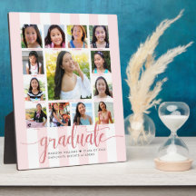 Graduation K–12 Photo Collage Rose Gold Script