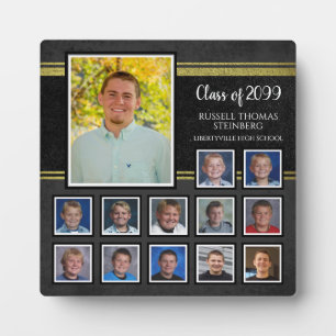 Graduation K-12 Photos Black & Gold Keepsake Plaque