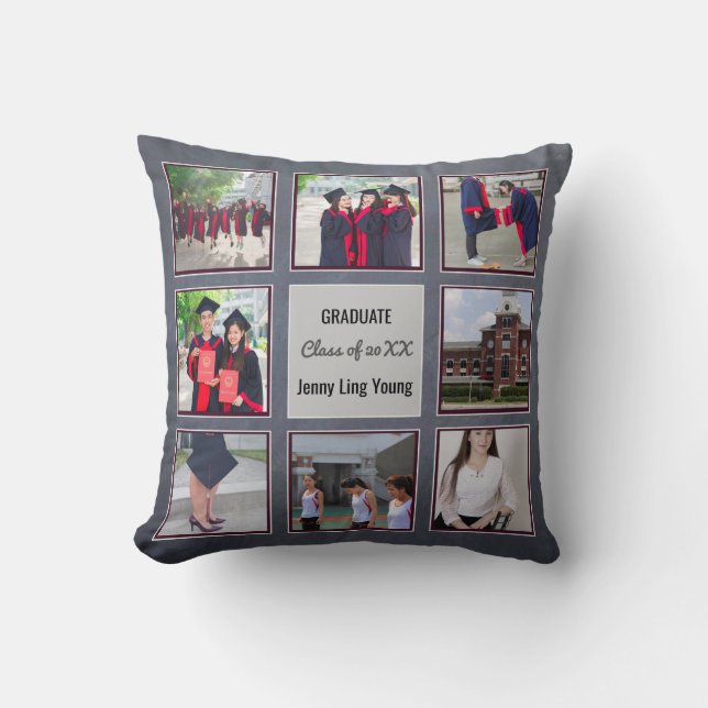 GRADUATION keepsake ADD PHOTOS Wall Art Chalkboard Cushion (Front)