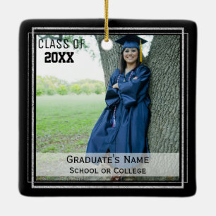 Graduation Keepsake (Changeable Background Colour) Ceramic Ornament