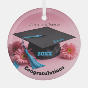 Graduation keepsake customizable glass tree decoration