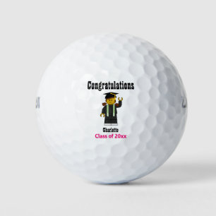 Graduation Keepsake Cute Graduate Golfer Golf Balls