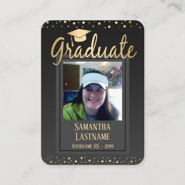 Graduation Keepsake Guest Card One Photo (Front)
