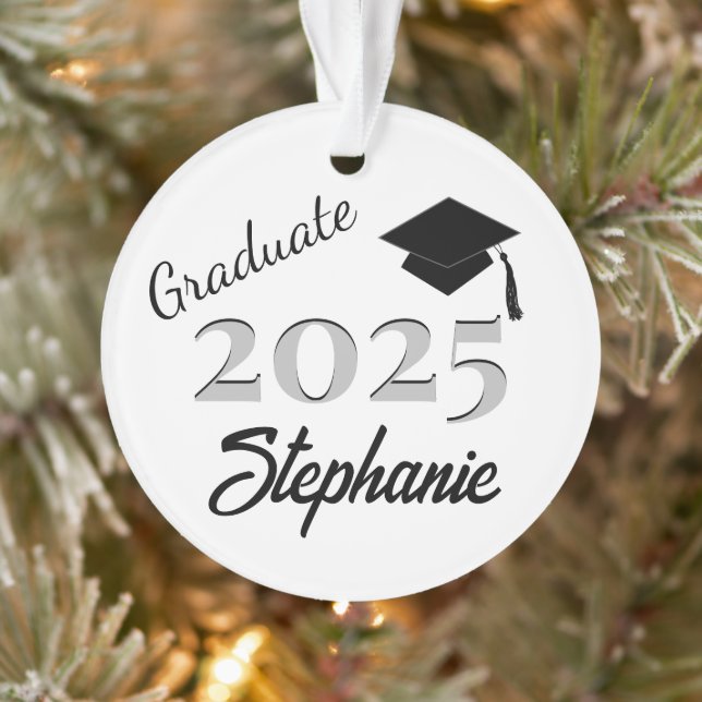 Graduation Keepsake in Black Ornament (Tree)