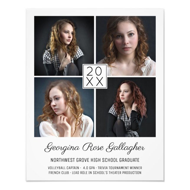 Graduation Keepsake Modern Photo Collage Classic (Front)