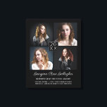 Graduation Keepsake Modern Photo Collage Classy Bk Canvas Print<br><div class="desc">Put your school memories on display with this custom,  modern photo collage. The design includes room for 4 of your grad's photos,  along with the year in the centre. Below that,  include your graduate's name in elegant script,  the school name,  and accomplishments. Use the easy templates to personalise.</div>