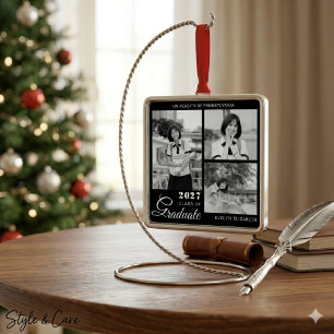 Graduation Keepsake Photo Custom Elegant Gift Metal Tree Decoration