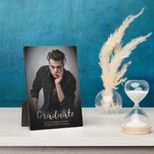 Graduation Keepsake Photo Modern Script Typography Plaque