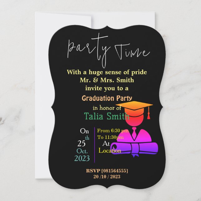 Graduation kiss  invitation (Front)