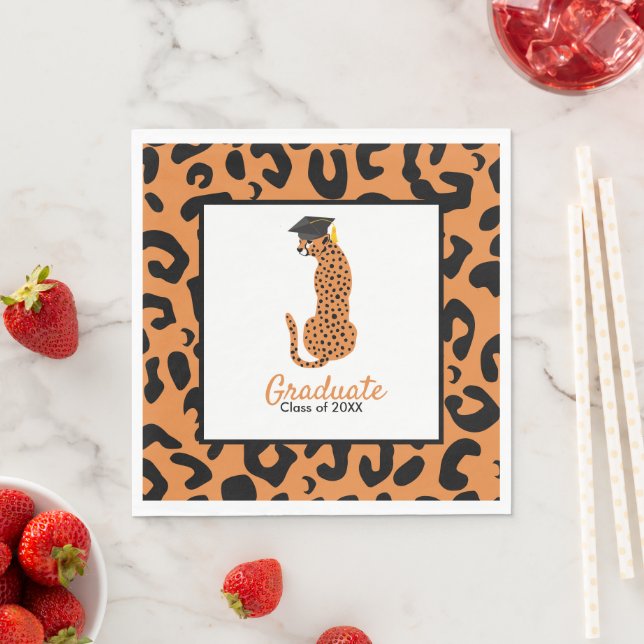 Graduation  Leopard print Custom Class Year  Napkin (Insitu)