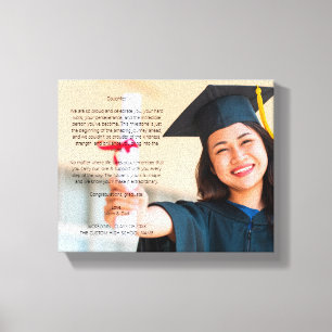 Graduation Letter To Daughter Custom Photo Canvas Print