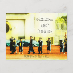 Graduation Line Up Photo Save The Date Postcard