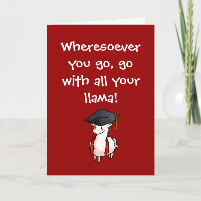 Graduation Llama Card (Front)
