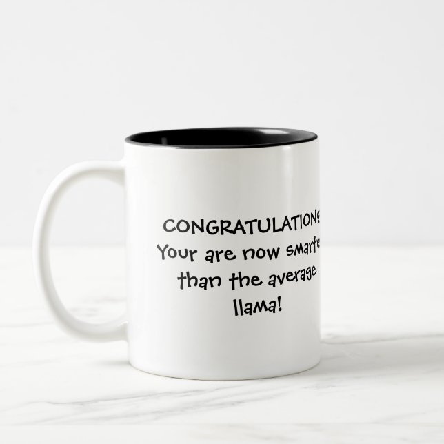 Graduation Llama Two-Tone Coffee Mug (Left)