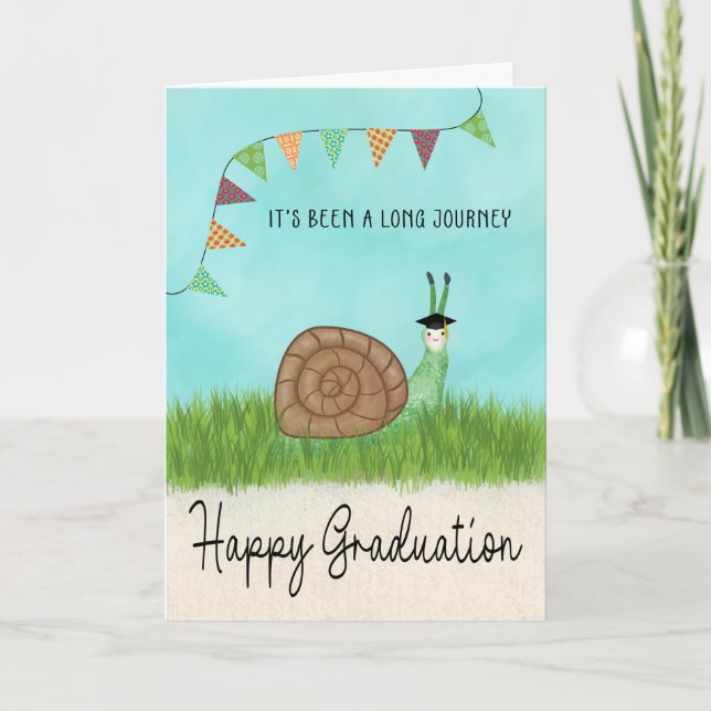 Graduation Long Journey Snail Card (Front)
