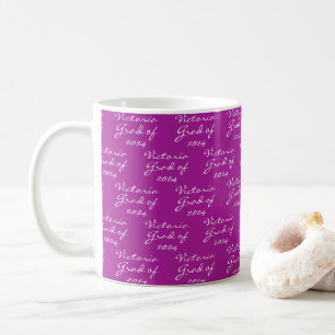 Graduation Magenta Pink Personalised Grad Coffee Mug