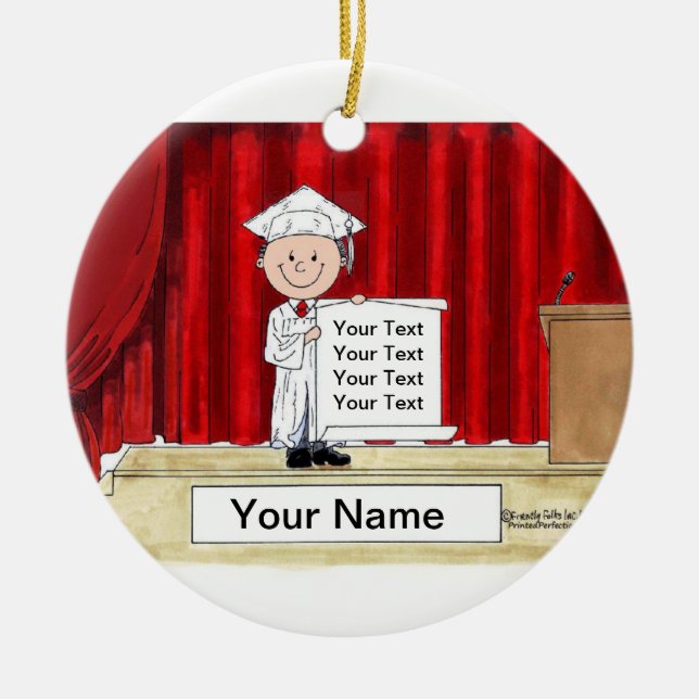 Graduation - Male Ceramic Tree Decoration (Front)