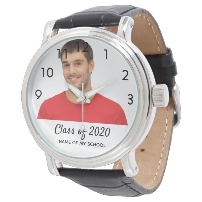 Graduation man photo male text class of 2024 watch (Angled)