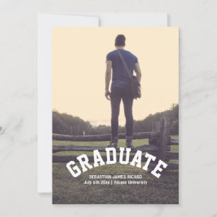Graduation Masculine Modern Personalised Announcement