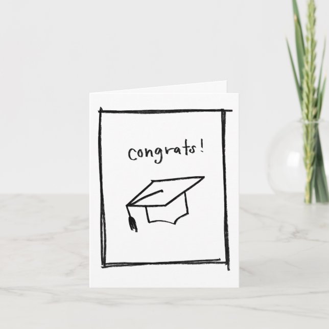Graduation - Minimal - Folded Greeting Card (Front)