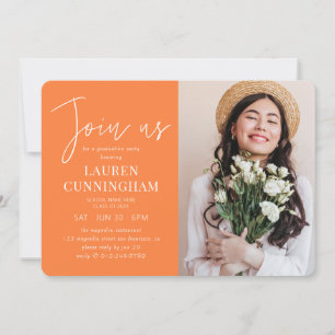 Graduation Minimalist Modern Simple Chic Photo Invitation